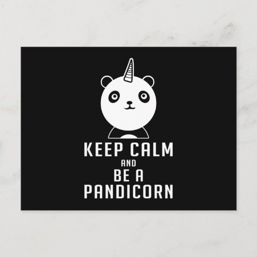 Panda Beer Pandicorn Keep Calm Funny Gift Idee Briefkaart (Voorkant)