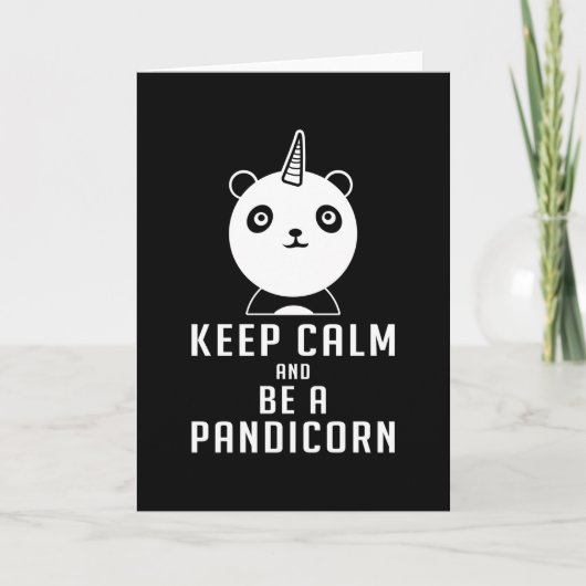 Panda Beer Pandicorn Keep Calm Funny Gift Idee Kaart (Voorkant)
