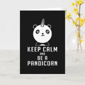 Panda Beer Pandicorn Keep Calm Funny Gift Idee Kaart (Gele Bloem)