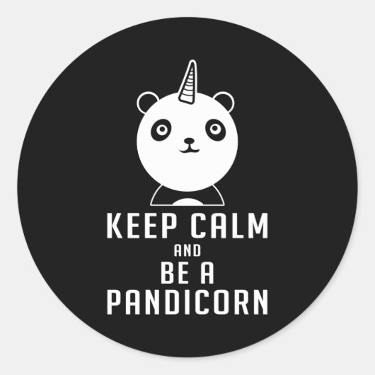 Panda Beer Pandicorn Keep Calm Funny Gift Idee Ronde Sticker (Voorkant)