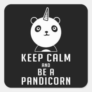 Panda Beer Pandicorn Keep Calm Funny Gift Idee Vierkante Sticker
