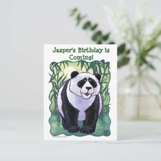 Panda Beer Party Center Aankondigingskaart (Staand voorkant)