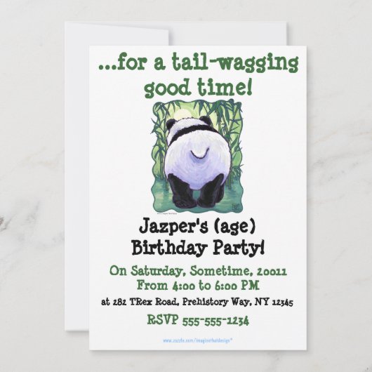 Panda Beer Party Center Kaart (Achterkant)