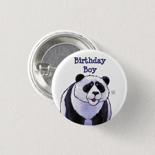Panda Beer Party Center Ronde Button 3,2 Cm (Voorkant /achterkant)