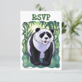 Panda Beer Party Center RSVP Kaartje (Staand voorkant)