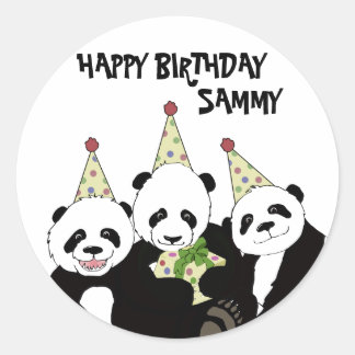 Panda Beer Party van Kindred Design Ronde Sticker
