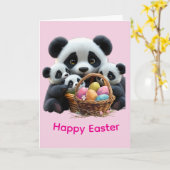 Panda Beer Pasen Kaart (Gele Bloem)
