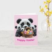 Panda Beer Pasen Kaart (Gele Bloem)