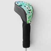 Panda Beer Patroon Groene Print Golfheadcover (Schuin)