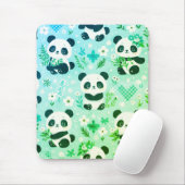 Panda Beer Patroon Groene Print Muismat (Met muis)