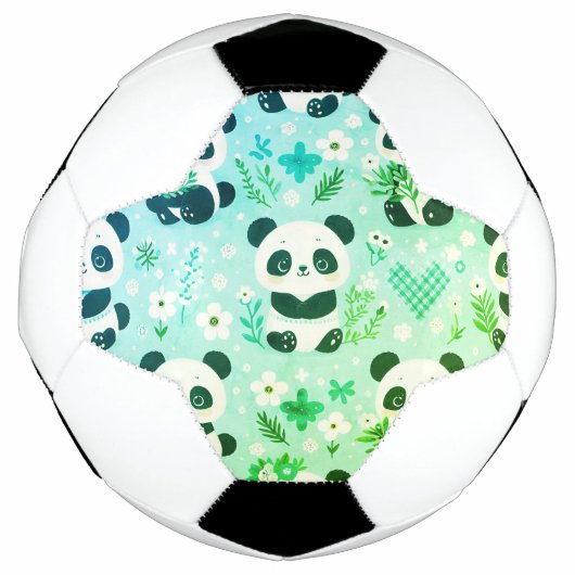 Panda Beer Patroon Groene Print Voetbal (Voorkant)