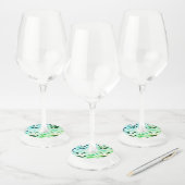 Panda Beer Patroon Groene Print Wijnglaslabel (Set)