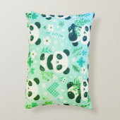 Panda Beer Pattern Green Print Accent Kussen (Achterkant (Verticaal))