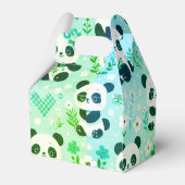Panda Beer Pattern Green Print Bedankdoosjes (Achterkant)