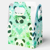 Panda Beer Pattern Green Print Bedankdoosjes (Geopend)