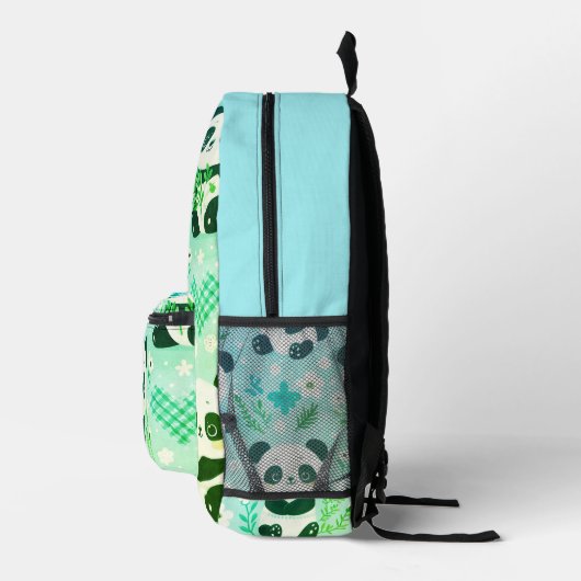Panda Beer Pattern Green Print Bedrukte Rugzak (Rechts)