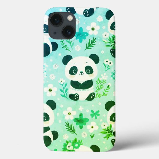 Panda Beer Pattern Green Print Case-Mate iPhone Case (Achterkant)