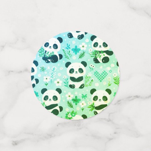 Panda Beer Pattern Green Print Confetti (Kleine voorkant)