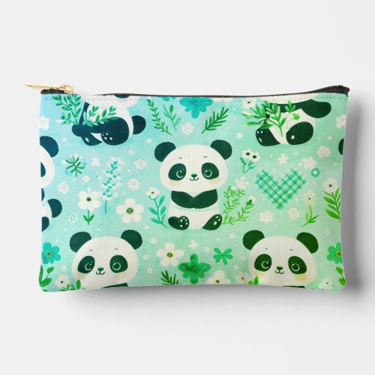 Panda Beer Pattern Green Print Etui (Voorkant)