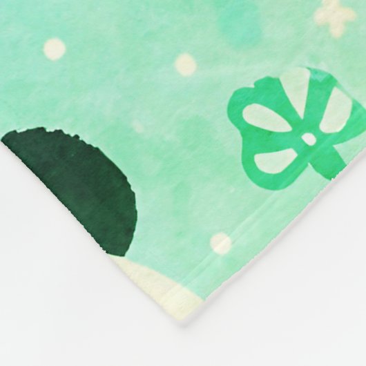 Panda Beer Pattern Green Print Fleece Deken (Hoek)