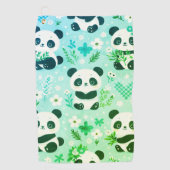 Panda Beer Pattern Green Print Golfhanddoek (Voorkant)