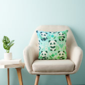 Panda Beer Pattern Green Print Kussen (Stoel)