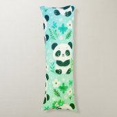 Panda Beer Pattern Green Print Lichaamskussen (Voorkant Verticaal)