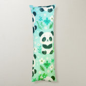 Panda Beer Pattern Green Print Lichaamskussen (Achterkant (Verticaal))