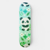 Panda Beer Pattern Green Print Persoonlijk Skateboard (Voorkant)