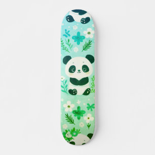 Panda Beer Pattern Green Print Persoonlijk Skateboard