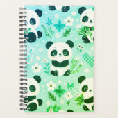 Panda Beer Pattern Green Print Planner (Voorkant)