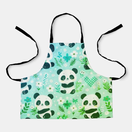 Panda Beer Pattern Green Print Schort (Voorkant)