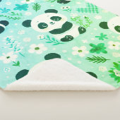 Panda Beer Pattern Green Print Sherpa Deken (3/4)