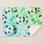 Panda Beer Pattern Green Print Sherpa Deken (Voorkant (horizontaal))