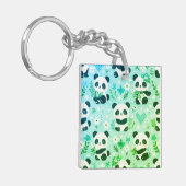 Panda Beer Pattern Green Print Sleutelhanger (Voorkant Links)