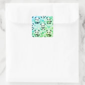Panda Beer Pattern Green Print Vierkante Sticker (Tas)
