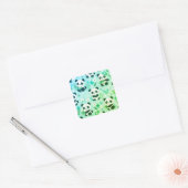 Panda Beer Pattern Green Print Vierkante Sticker (Envelop)