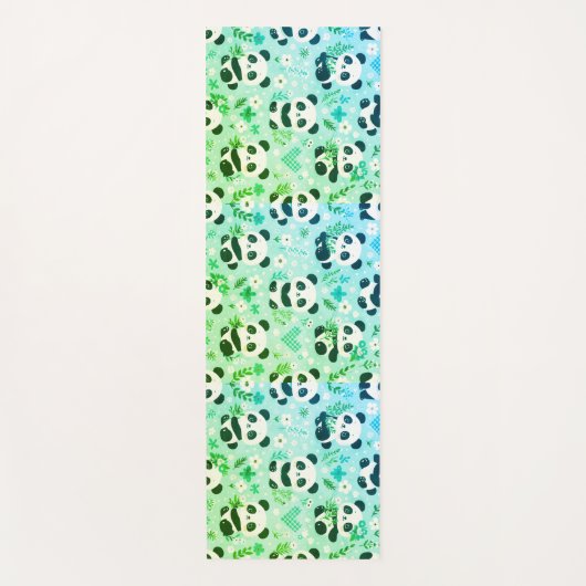 Panda Beer Pattern Green Print Yogamat (Voorkant)