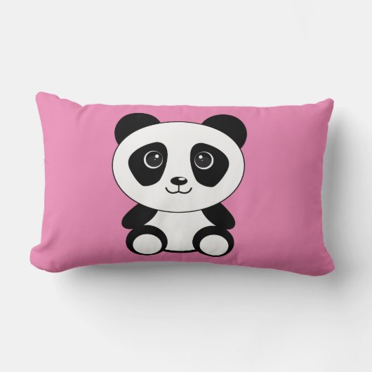 PANDA BEER PINK LUMBAR PILLOW KUSSEN (Voorkant)