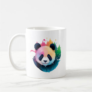 Panda Beer Portret Bosverf Splash Logo Koffiemok