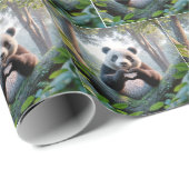 Panda Beer poten in hartvorm Cadeaupapier (Rol Hoek)