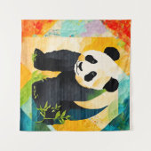 Panda Beer Quilt Look Tapestry Wandkleed (Voorkant (horizontaal))
