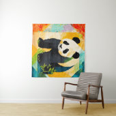 Panda Beer Quilt Look Tapestry Wandkleed (In Situ (horizontaal))