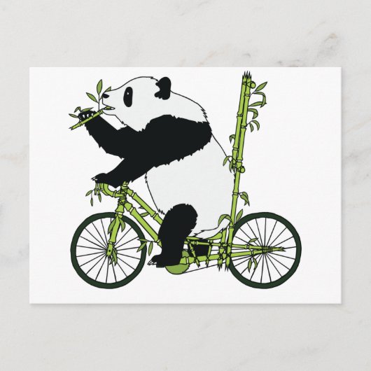 Panda Beer Riding Bamboo Bike Briefkaart (Voorkant)