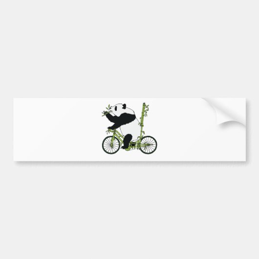 Panda Beer Riding Bamboo Bike Bumpersticker (Voorkant)