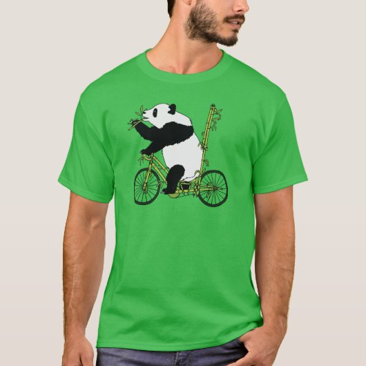 Panda Beer Riding Bamboo Bike T-shirt (Voorkant)