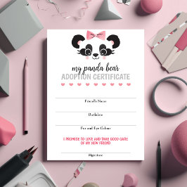 Panda Beer Roze Adopt Een Dierenvriend Game Kaart