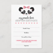 Panda Beer Roze Adopt Een Dierenvriend Game Kaart (Voorkant)