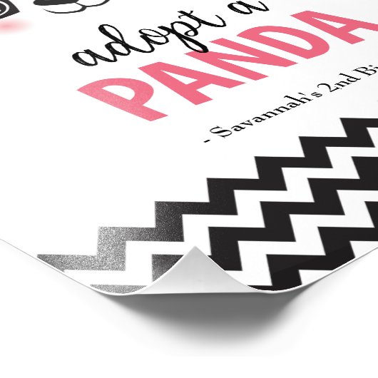 Panda Beer Roze Adopteer een dierenvriend partij t Foto Afdruk (Hoek)