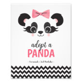 Panda Beer Roze Adopteer een dierenvriend partij t Foto Afdruk (Voorkant)